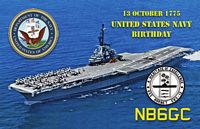 QSL Card - United States Navy Birthday